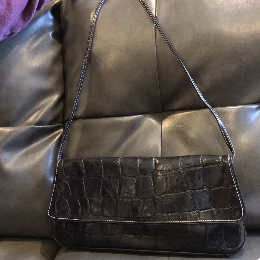 Black Marco Buggiani crocodile leather bag.